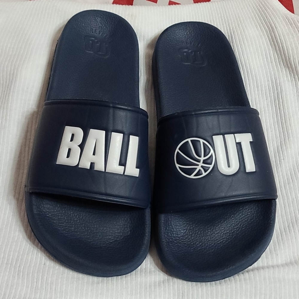 Navy Blue Boys Basketball Slides